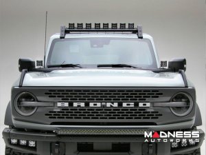 Ford Bronco Roof Rack - ZROADZ - 4 Door - Kit w/ Amber & White LED Pods & Rear Light Bar